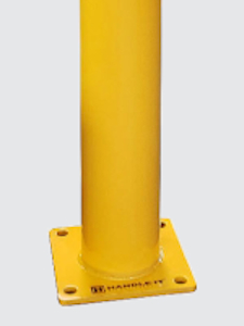 Bolt Down Steel Bollard in Winston-Salem warehouse